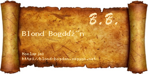 Blond Bogdán névjegykártya